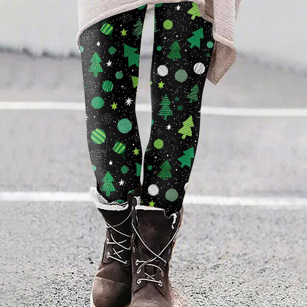 Women's Christmas Print Slim Fit Elastic Yoga Casual Pants