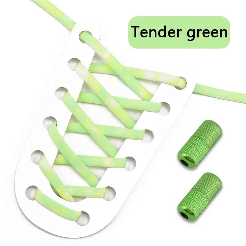 1 Pair No Tie Shoe Laces Round Metal Capsule Lock Elastic Shoelaces For Sneakers Easy To Put On And Off Lazy Shoes Lace Unisex