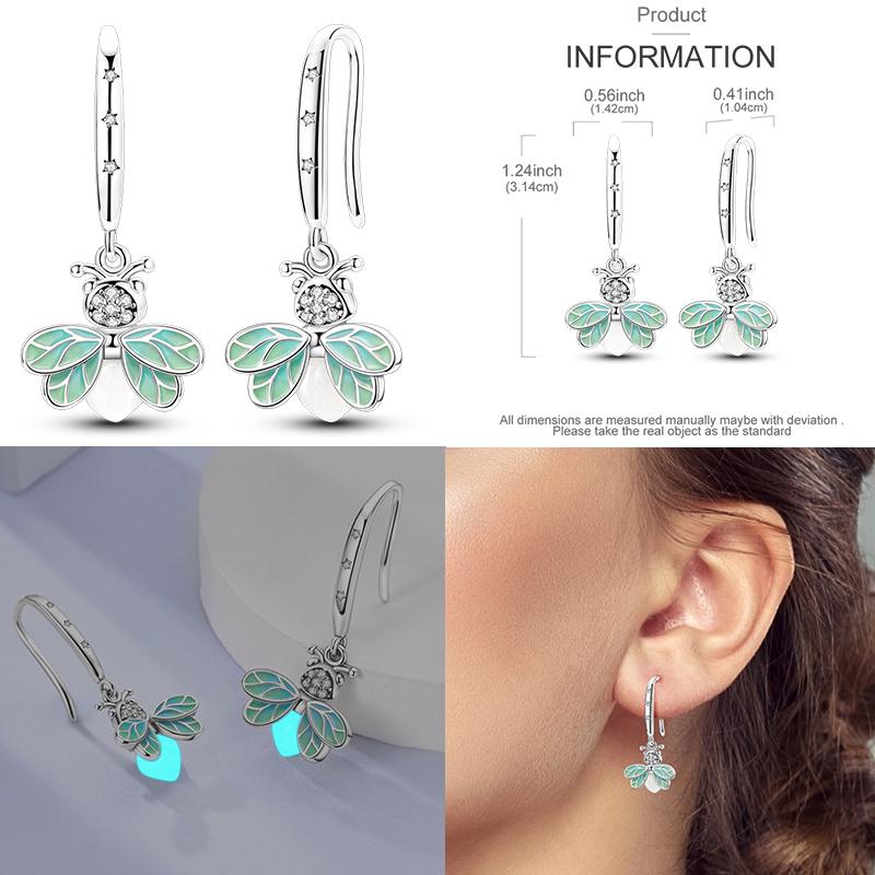 Sparkling Women Hoop Earrings 925 copper Heart Shape Star Moon Round Blue Zircon Fit Origina Drop Earrings Zircon Holiday gifts