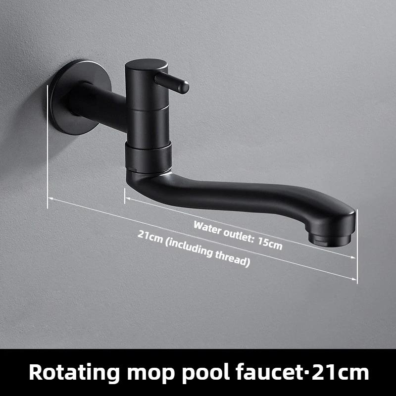 Single Cold Faucet Wall Outdoor Mop Pool Faucet Copper Brass Wall Mount Bathroom Sink Faucet Rotatable