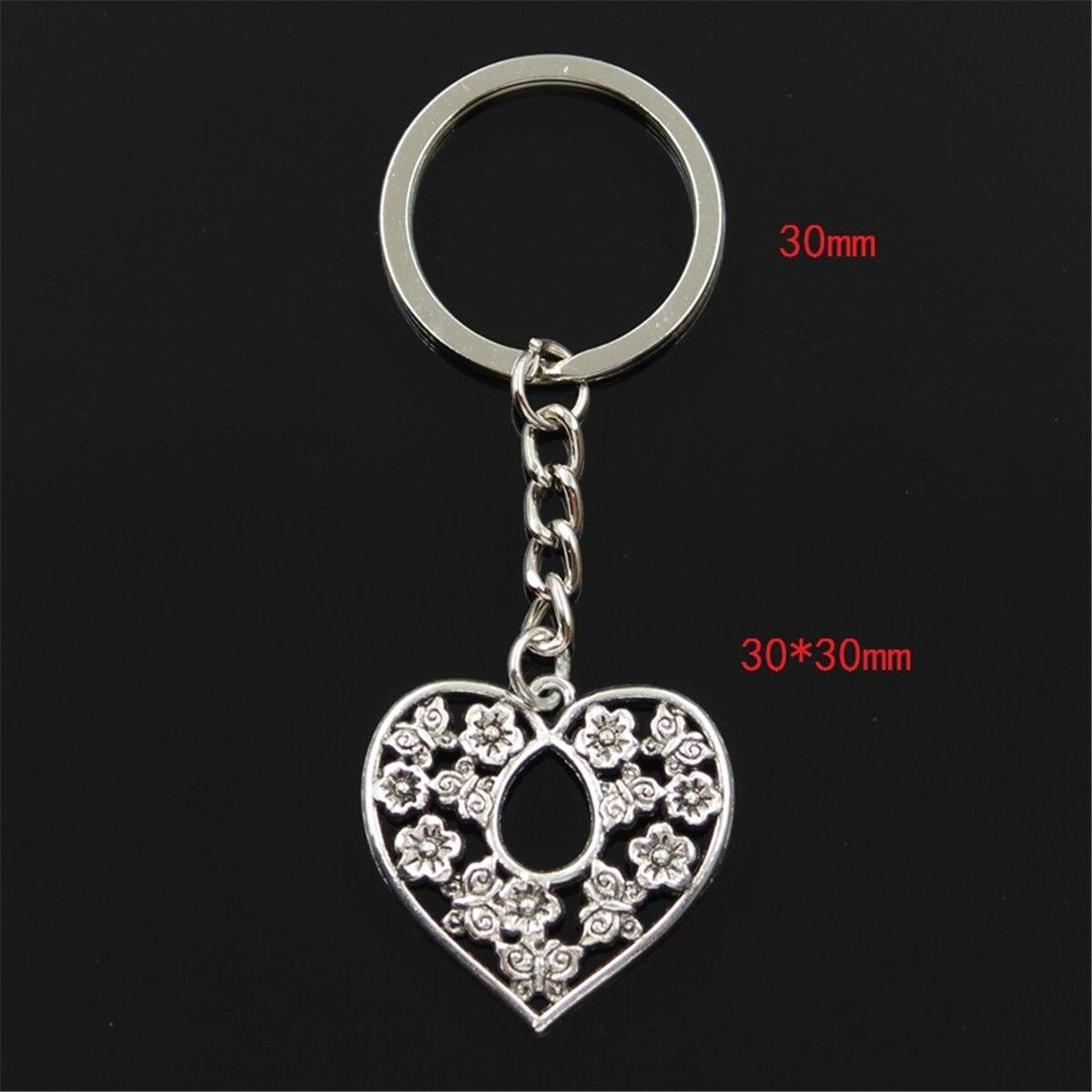 Модное сердце цветок 30x30 мм кулон 30 мм брелок для ключей металлическая цепочка — фото 2