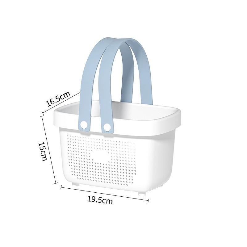 Plastic Storage Basket With Handle Portable Shower Caddy Tote Organizer Basket Bin For Bathroom Kitchen Dorm Room Bedroom, Green