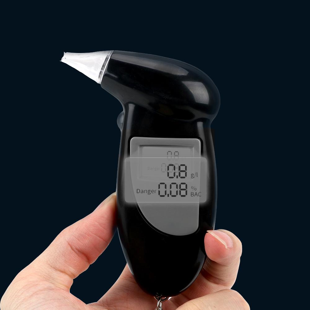 Display Alcohol Tester Handheld 1pc Breathalyzer Police Alcotest Digital Alcohol Detector with Keychain Alcohol Breath Tester