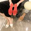 Neue Damen Anti-Rutsch Flache Strand Schuhe mit weicher Sohle und Ein-Schulter Flip-Flops