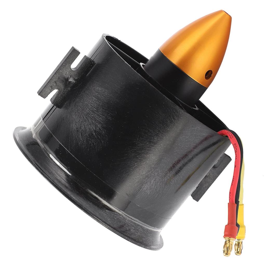 QX-Motor 70mm Efficient 6-Blade Ducted Fan with QF2822-3000KV Brushless Motor for RC Airplanes, Black Aluminum Alloy + Plastic Set for RC Hobbies