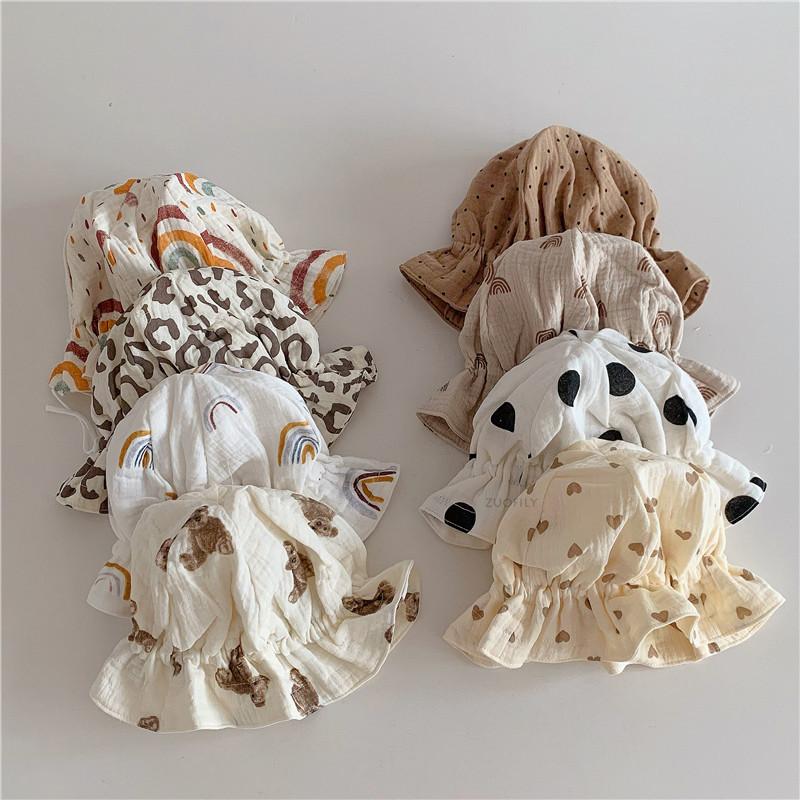 

Кружевная шапка для новорожденных, милая хлопковая детская кепка для мальчиков и девочек, шляпка принцессы для малышей, осенние шляпы от солнца, детские мягкие регулируемые шапки