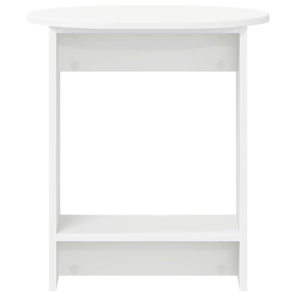 Side Table White 50 X 39.5 X 55 Cm Engineered Wood