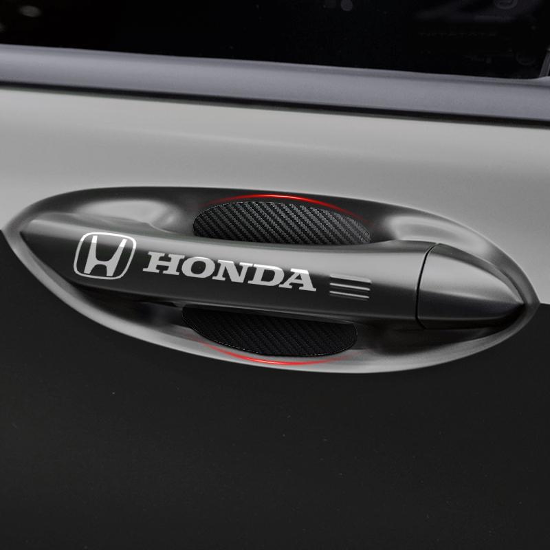 Car Door Sticker Carbon Fiber Scratches Auto Handle Protection Film For Honda Fit Mugen Insight Type S R VTEC Modulo Vezel SiPilot Fit XRV CRV HRV Dio
