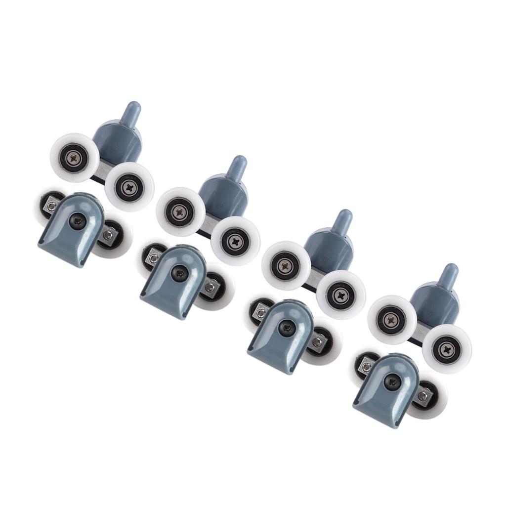8 X Twin Bottom Top Shower Door Rollers Pulleys Wheels Runners Bathroom