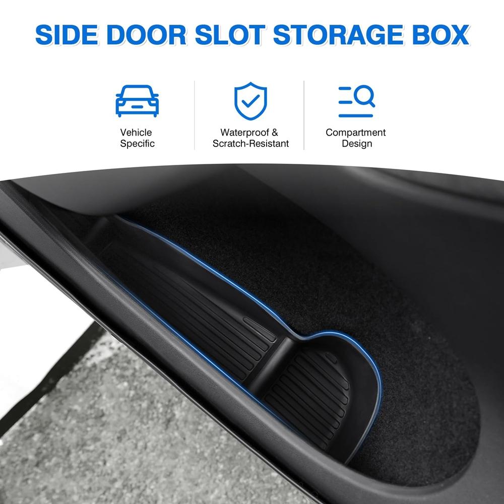For Tesla Model Y 2025 Juniper Launch Door Side Storage Box Front Rear Model 3 Door Storage Organizer Tray Travel Accessories