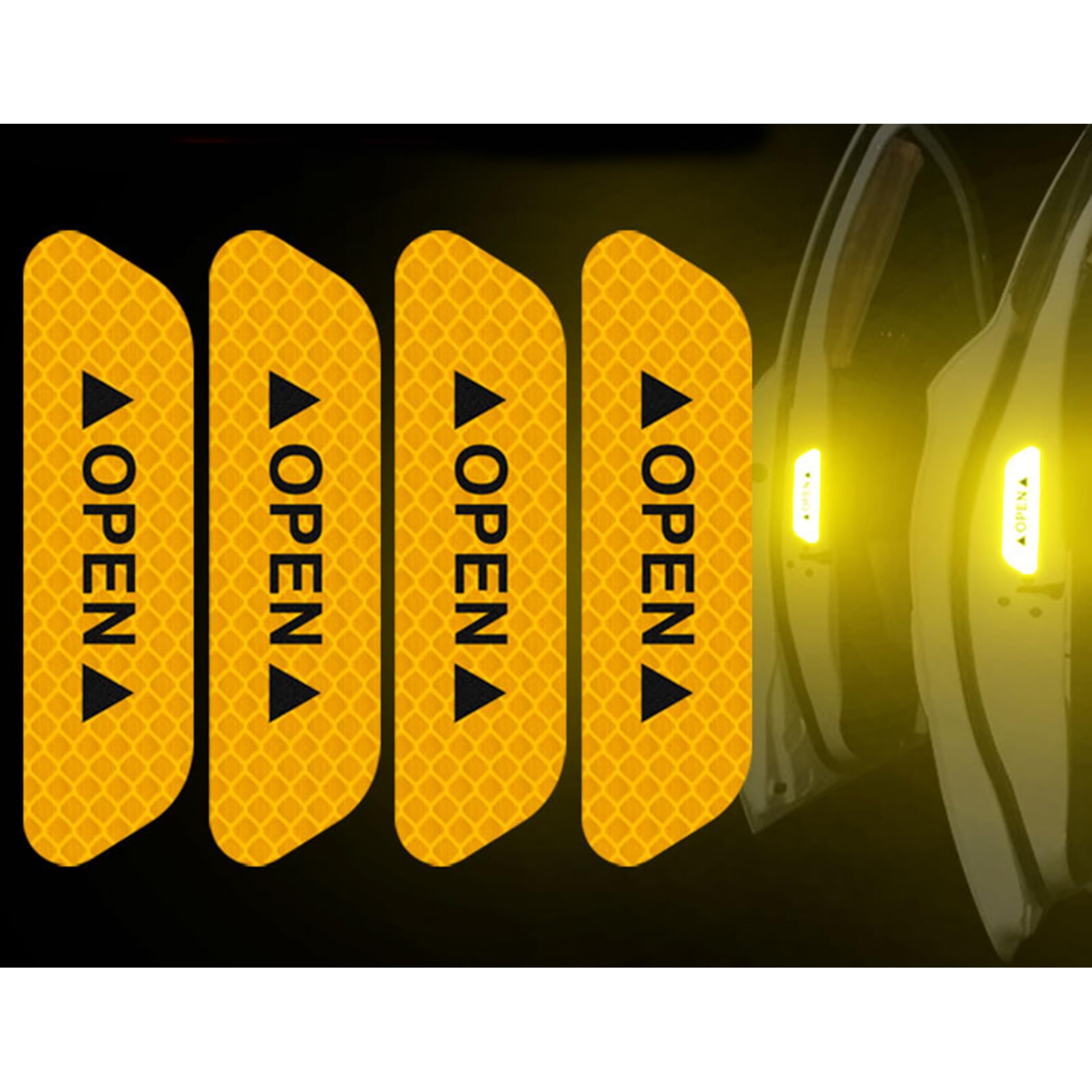 YIDELI Reflective Stickers for Cars, Reflective Stickers, Set of 4 оранжевый