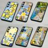 European Amalfi Coast Lemon Phone Case For Samsung S 25,24,23,22,30,21,10,9,Ultra,Plus,Lite,FE,4,5G Black Soft Case