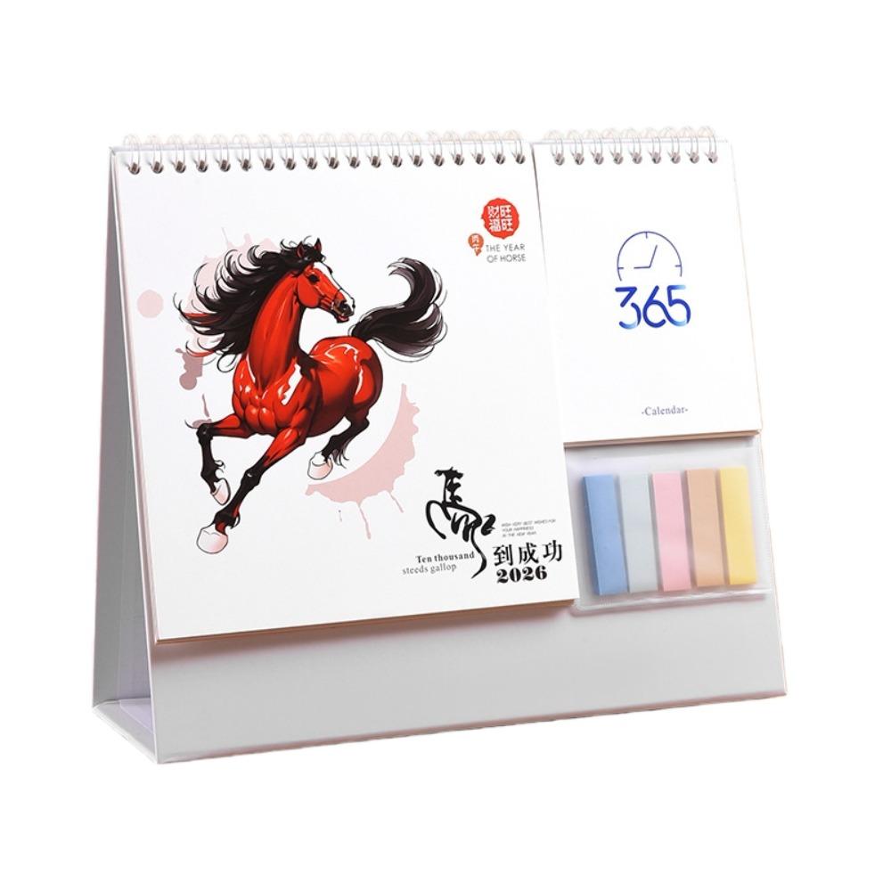 Coil Binding 2026 Desk Calendar Month Date Display Standing Flip Calendar Home Decoration