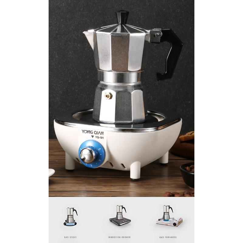 Aluminum Mocha Pot for Household Kitchen Espresso Machine Octagonal Mocha Pot