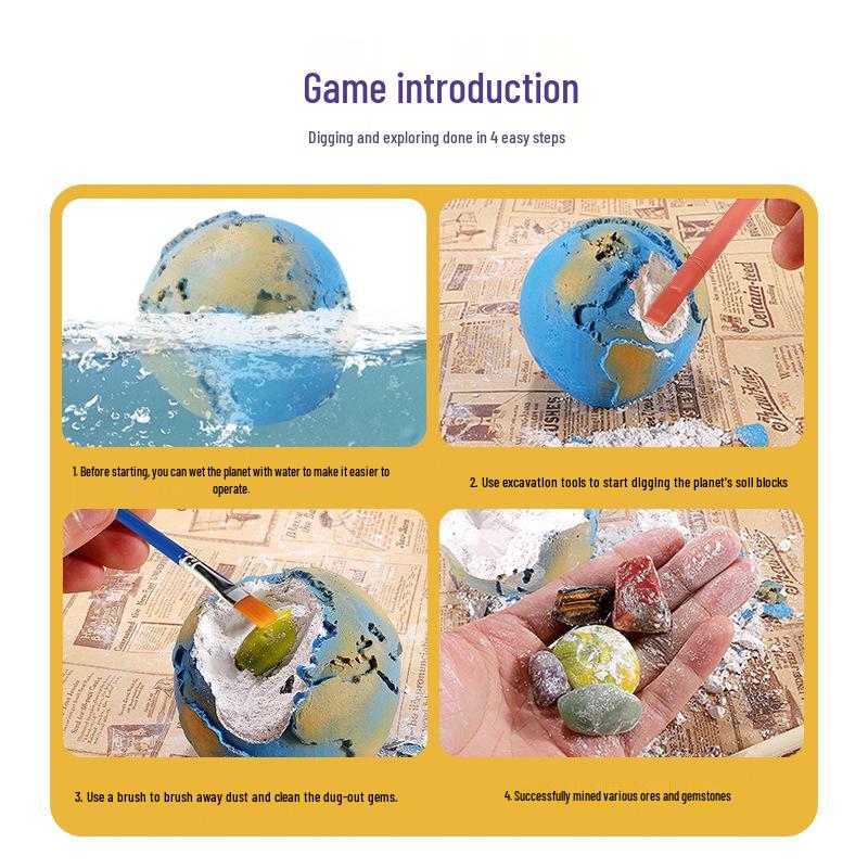 Planet Gem Archaeological Excavation Toy - Educational Treasure Hunt for Kids
