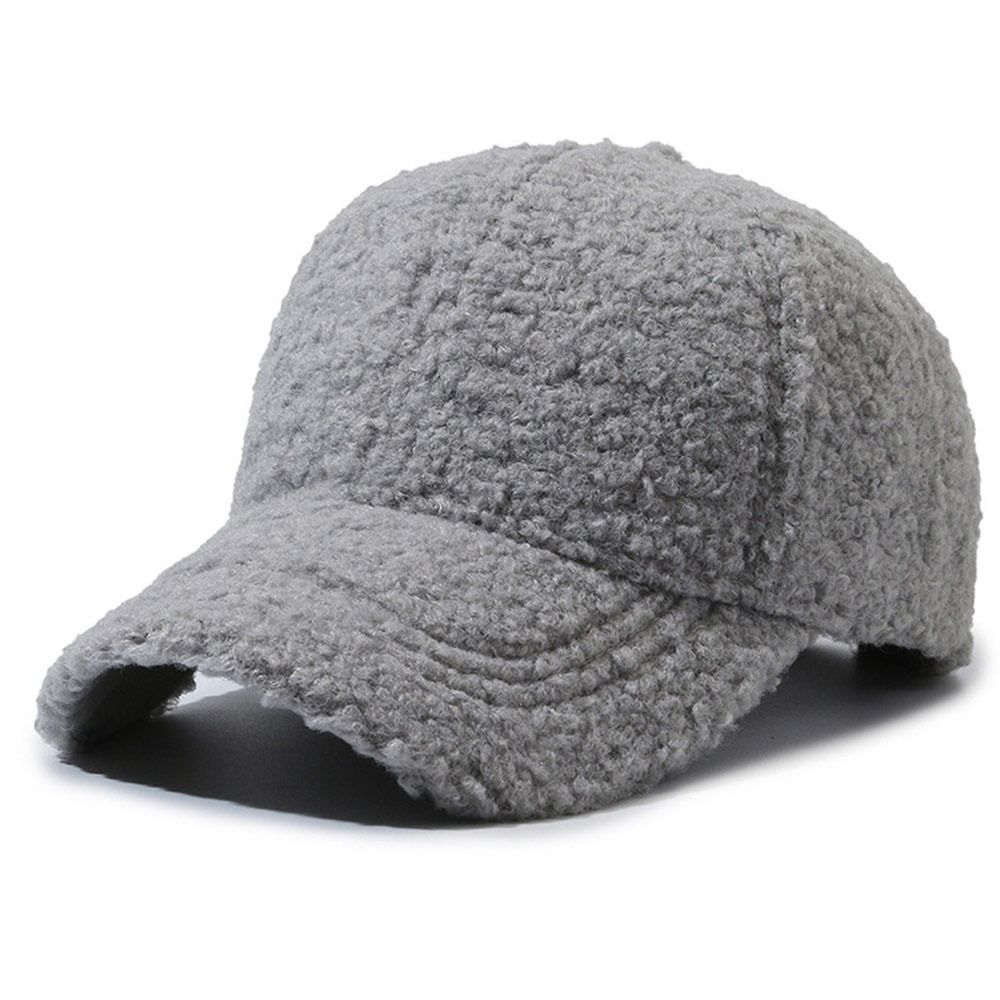 Warm Outdoor Dad Hat Artificial Lamb Wool Autumn Winter Hat Plush Baseball Cap  for Women & Men