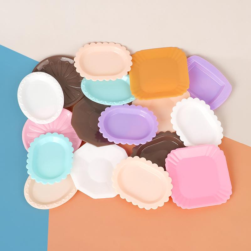 Mini Simulation Small Plate Colorful Children'S Play House Kitchen Model Doll House Small Ornament Toy Edible Accessories