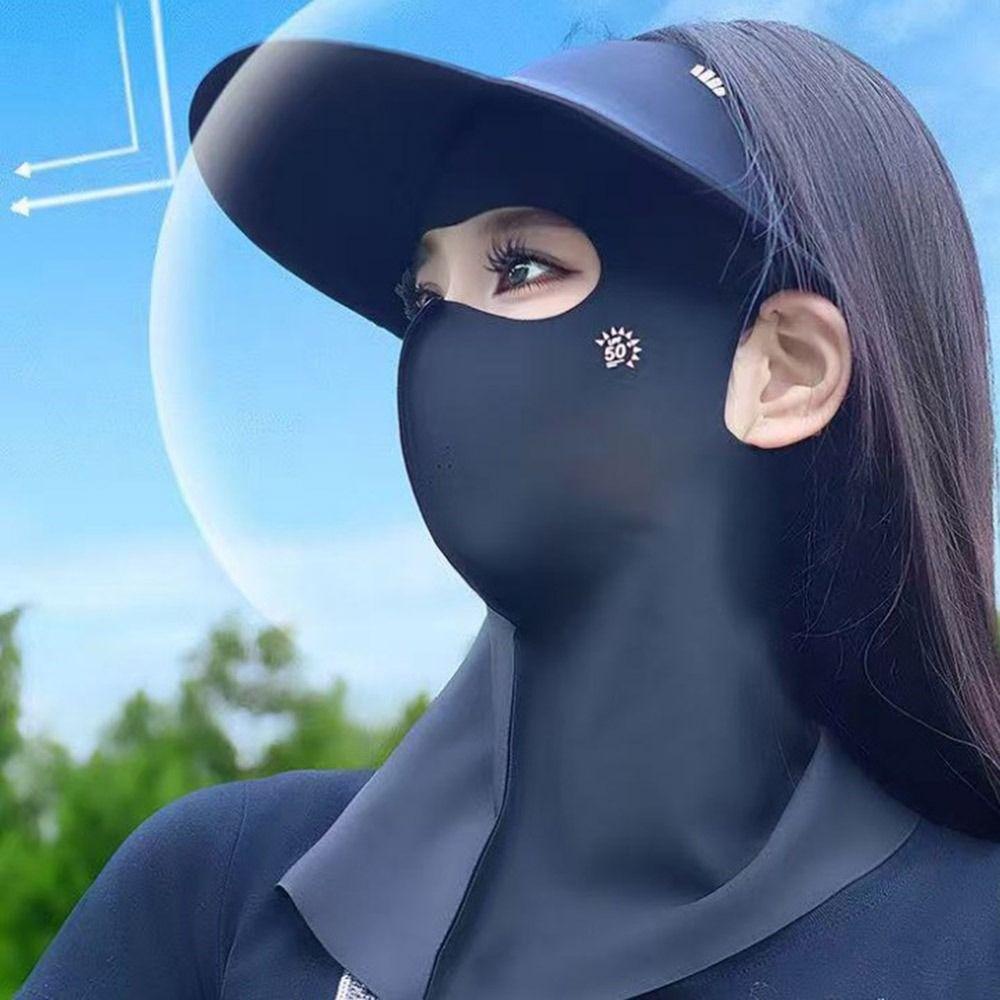 UPF50+ Sun Protection Mask Full Face Sunshade Face Mask Fashion Anti-UV Neck Scarf  Outdoor