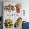 Food Hand Drawn Sheer Curtains For Bedroom Living Room Tulle Curtains For Kitchen Window Voile Curtains