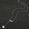 Geometric Figure Eight Heart Pendant Necklace - Simple, Versatile Clavicle Chain