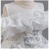 Kids Girls Princess Style Puffy Tulle Wedding Formal Party Dress