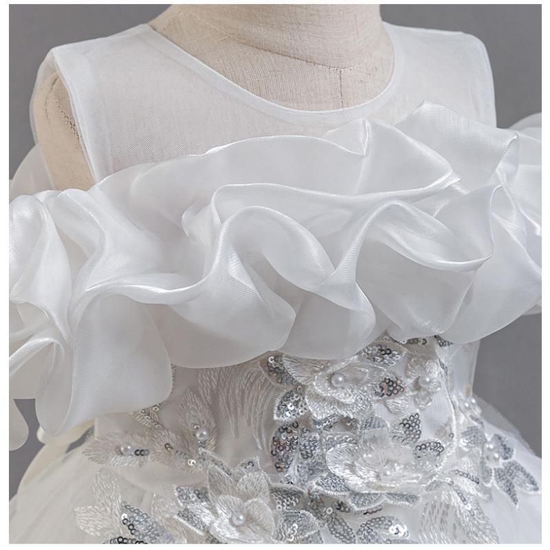Kids Girls Princess Style Puffy Tulle Wedding Formal Party Dress