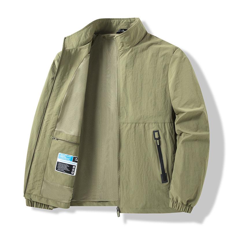 Herren Casual Jacke mit Stehkragen – Frühling/Herbst, Locker, Atmungsaktiv, Modisch für den Weg zur Arbeit