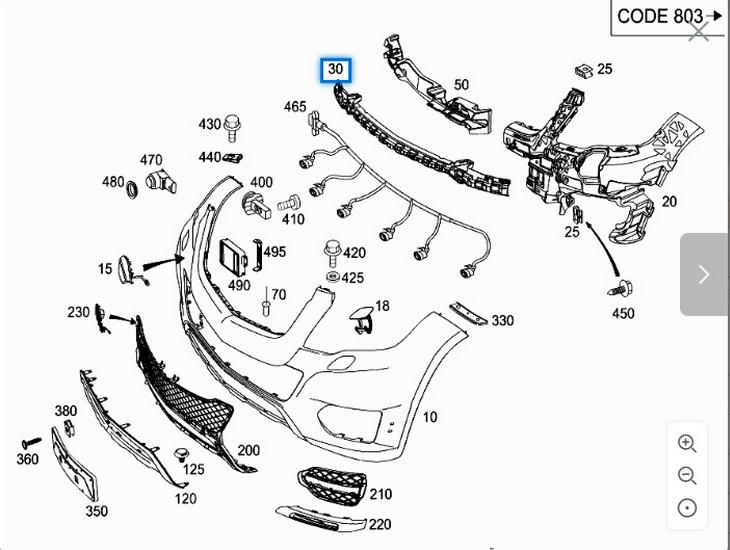 Mercedes-Benz W204 GLK260 Front Bumper Lower Support A2048855065