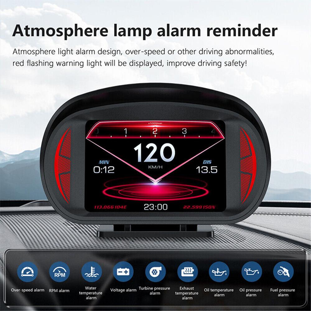3 In Car OBD GPS HUD Digital Head Up Display Speedometer Speed Temp Alarm Gauge