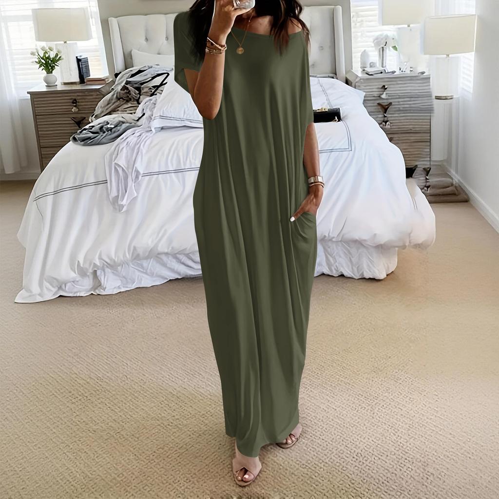 Women's Spring/Summer Short-Sleeve Long Casual Dress