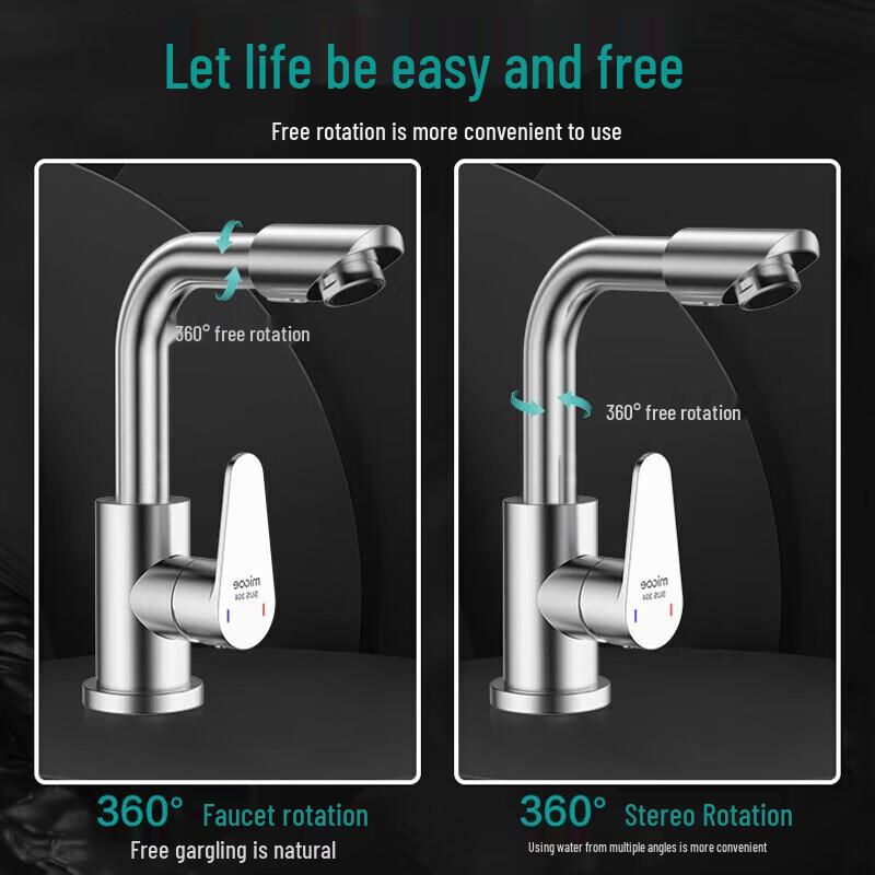 Sijimuge 304 Stainless Steel Basin Faucet