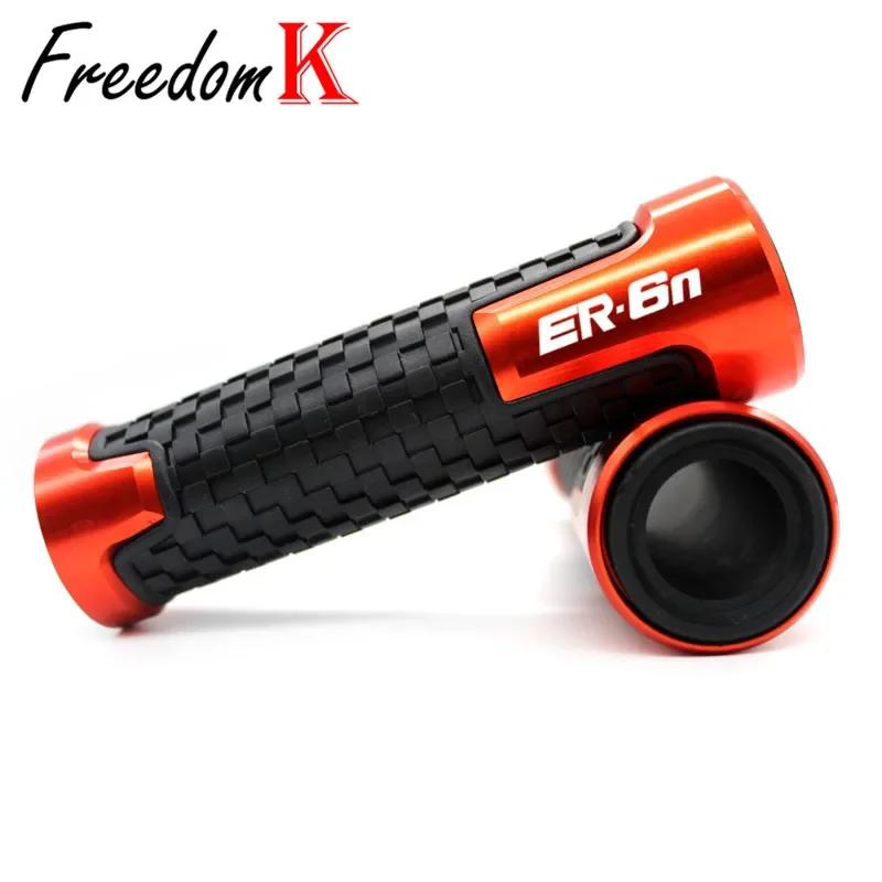 For NINJA ER 6N ER6N 7/8" 22mm CNC Handlebar Grips ER-6N Motorcycle Accessories