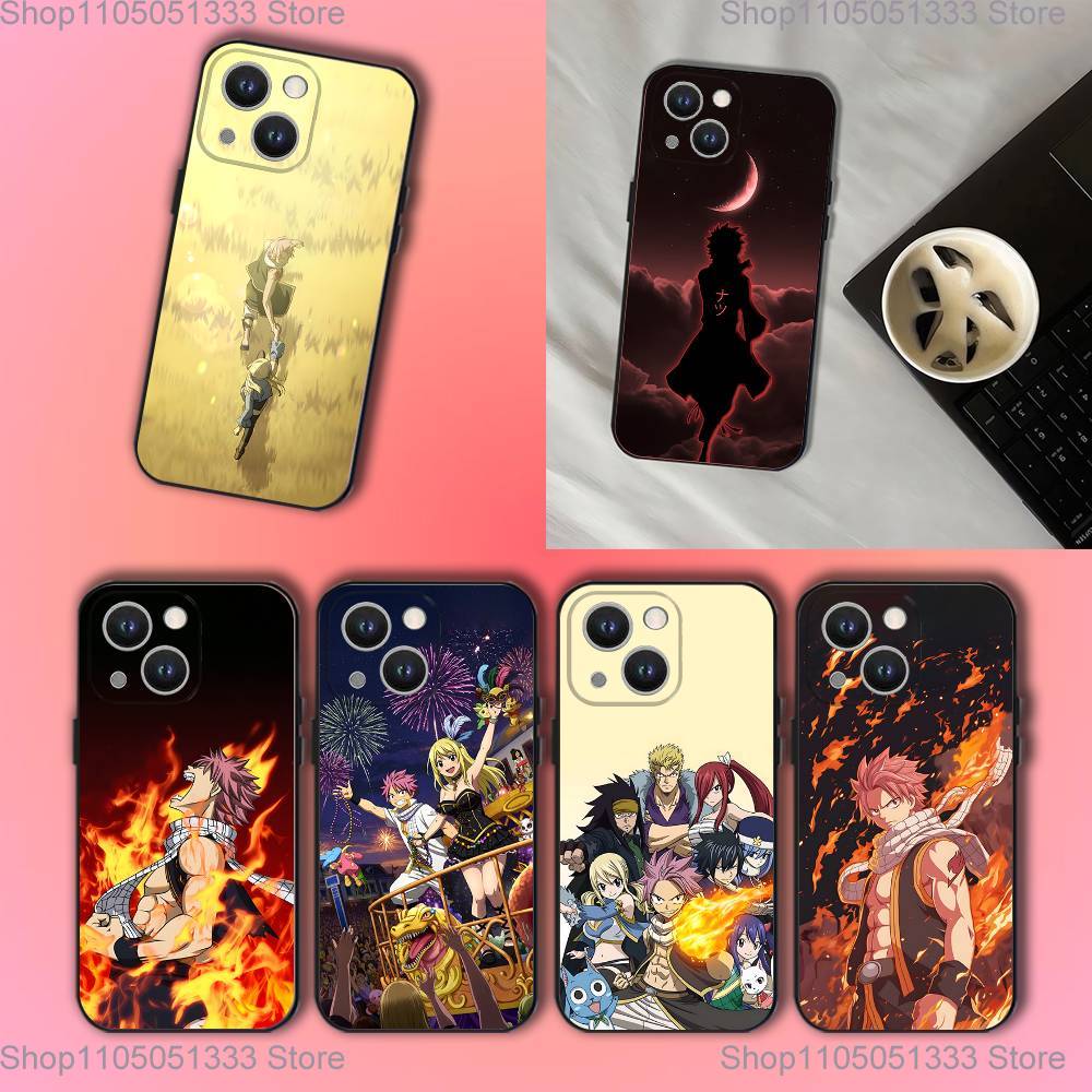 Fairy Tail Natsu Dragneel Phone Case For iPhone 17,16,15,14,13,12,11,Pro,XS,Max,XR,Plus,E,SE4,Mini Black Soft Cover