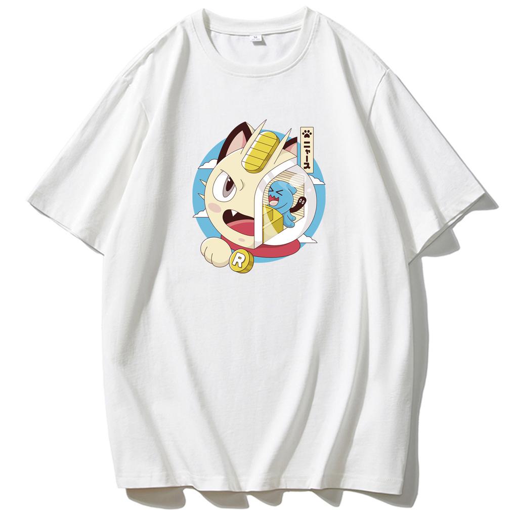 Rocket Team Meow Meow Cat Short Sleeve Pok É Mon Tshirt Pok É Mon Sure Sure Weng Mens Tshirt Cotton Summer
