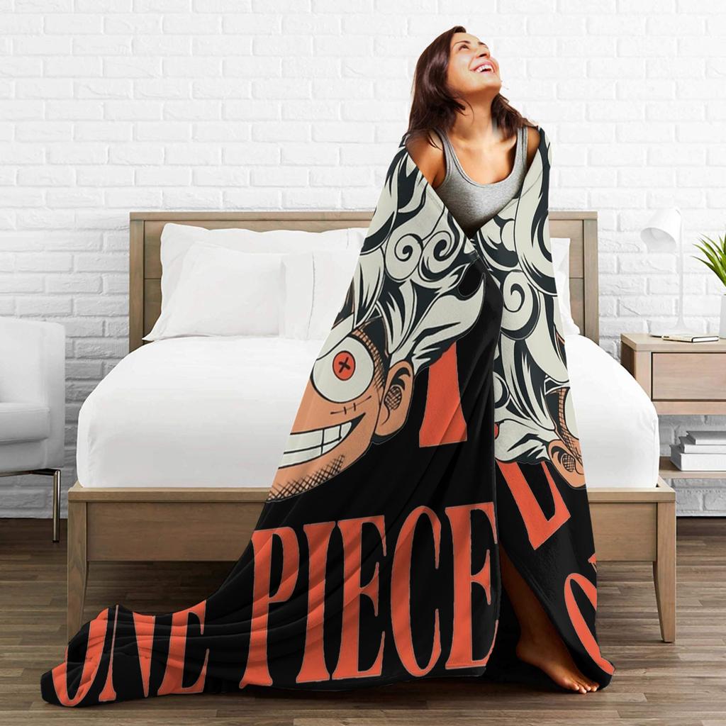 Luffy Gear 5 Anime Decke Flauschige Fantastische Weiche Überwurfdecke für Bettwäsche Lounge Textildekor,
