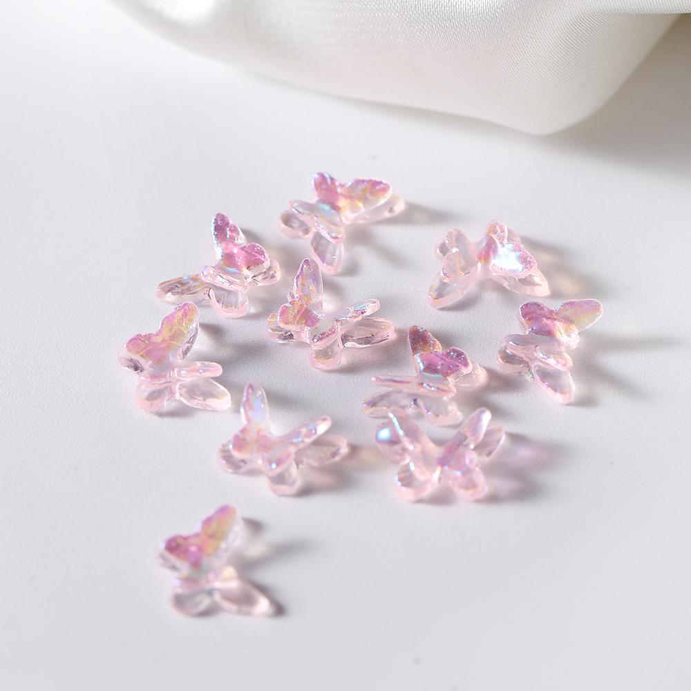 20/50Pcs Mini Aurora Glitter Colorful 3D Resin Butterfly Epoxy Resin Filiings for DIY Epoxy Resin Mold Cratfs Nail Art Fillers
