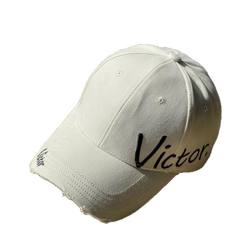 New Side Letter Embroidery Baseball Cap for Men and Women, Spring Korean Version, Casual, Face-slimming, Sun-shading, Hard-brimmed Cap