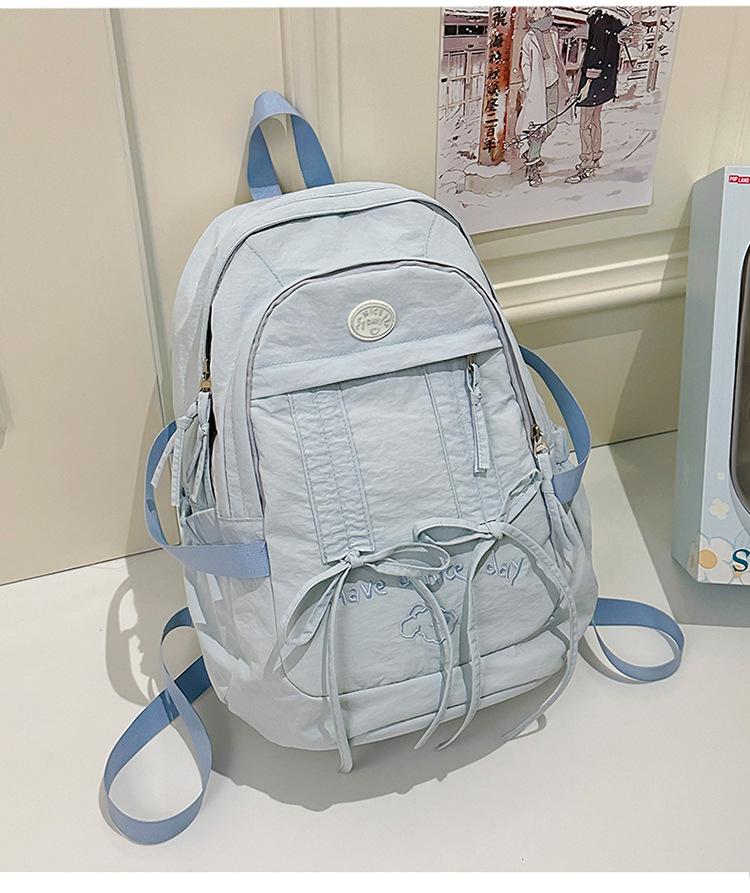 School bag cute sweet bow medium high value Mori fresh travel back