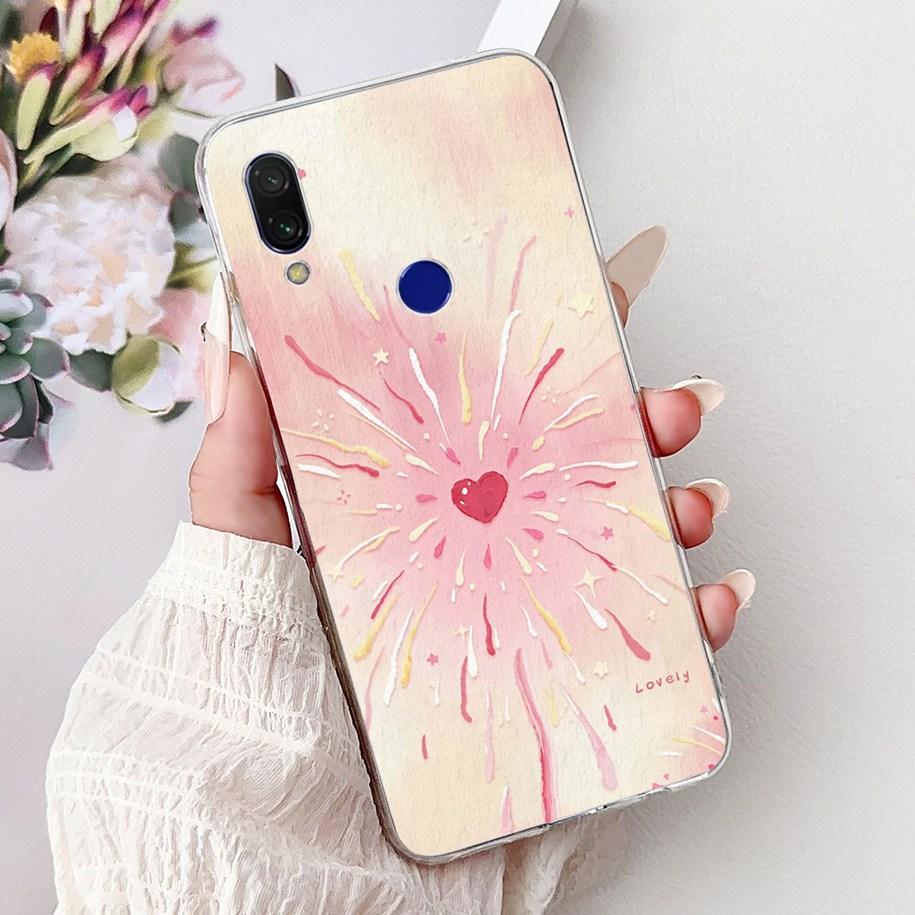 For Cover Xiaomi Redmi 7 7A Case Luxury Painted Soft Clear Silicone TPU Shockproof Cover For Xiaomi Redmi Note 7 Pro Note7 Coque