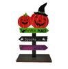 Creative Wooden Halloween Ghost and Pumpkin Ornament for Desktop Display