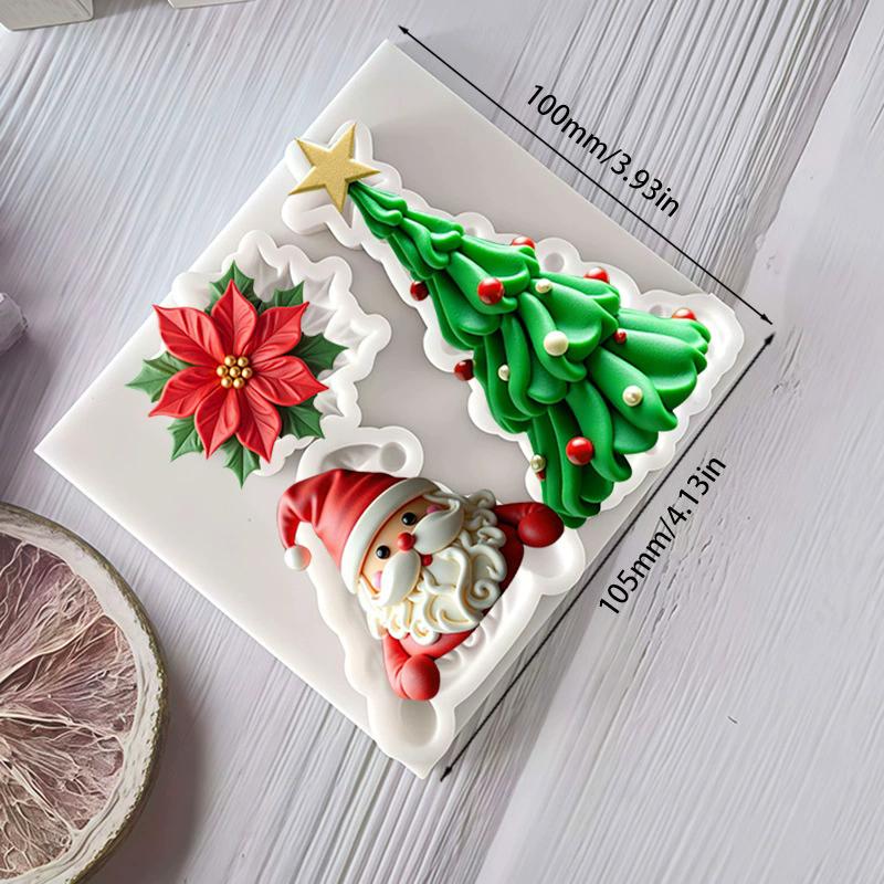 WTEMPO DIY Creative Christmas Silicone Molds Christmas Series Theme Pattern Design Molds Festival Decorations Making Molds Easy To Demold and Reusable