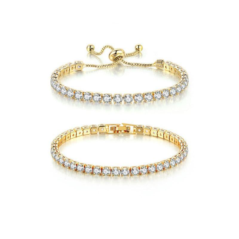 Fashion Luxury 4mm Zircon Tennis Bracelet Set
