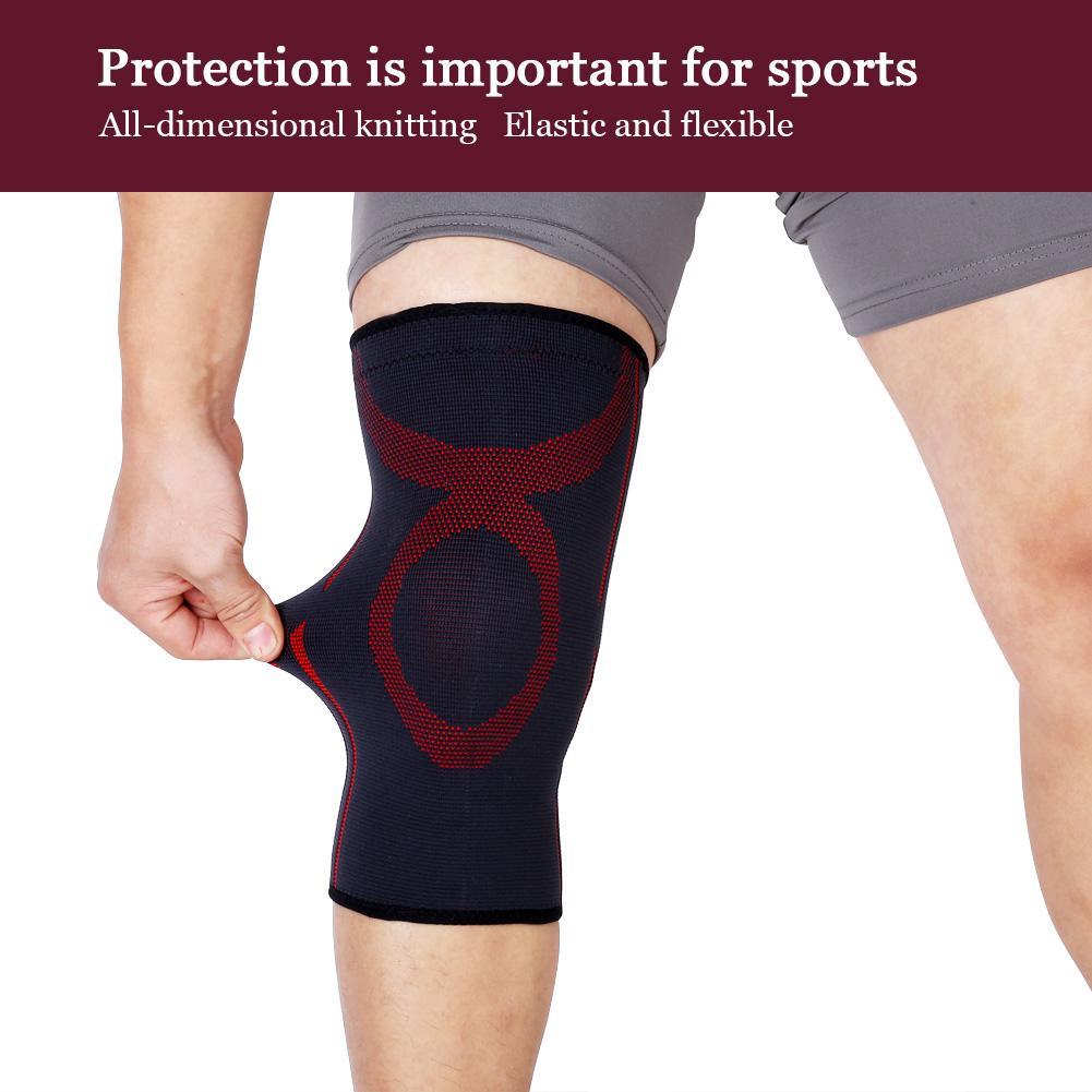 

Спортивный эластичный поддерживающий пояс, наколенник, волейбол, футбол, черный, красный, размер L L красный черный