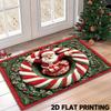 Christmas Santa Claus Optical Illusion Doormat 2D Flat Printed Non‑slip Floor Mat Holiday Decor Rug for Entrance Bedroom Living Room Home Decor