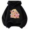 Fall Children's Hooded Sweatshirt-cute Cat Pattern Loose and Soft Breathable Korean-style Pullover Sweatshirt for Boys and Girls