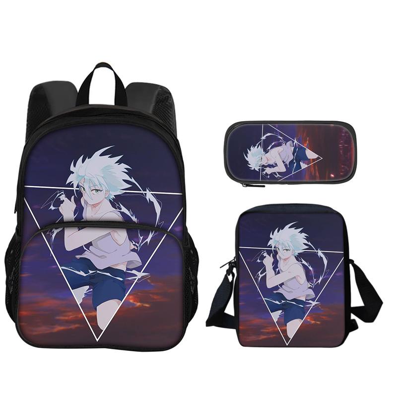 JoJo's Bizarre Adventure Knapsack Pen Carrier Carry Bag 3pcs Set Versatile Spacious Boys Plus Girls School Birthday Best Gift