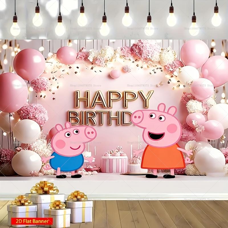 Happy Birthday Peppa Pig Image Backgrounds Suitable For Boys And Girls Parties Parties And Birthday Celebration Banners