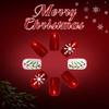 Festive Red Glitters White Snowflake Artificial Nail 24PCS Press On Nail For Christmas Event And Gatherings Decors