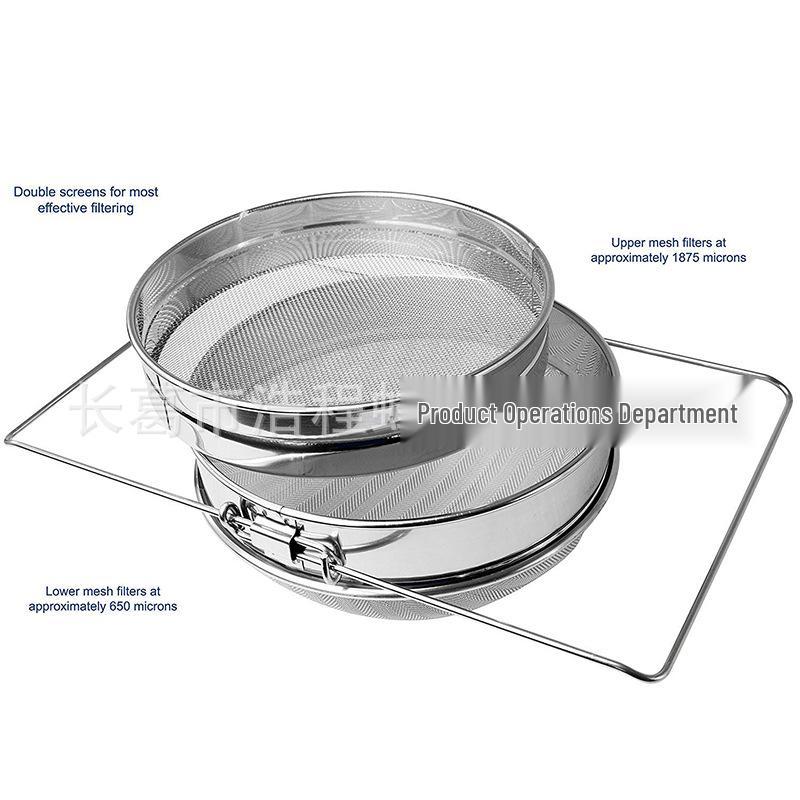 Stainless Steel Double Layer Beekeeping Honey Filter, Upper Layer 40 Mesh, Lower Layer 60 Mesh, Small White Box Packaging