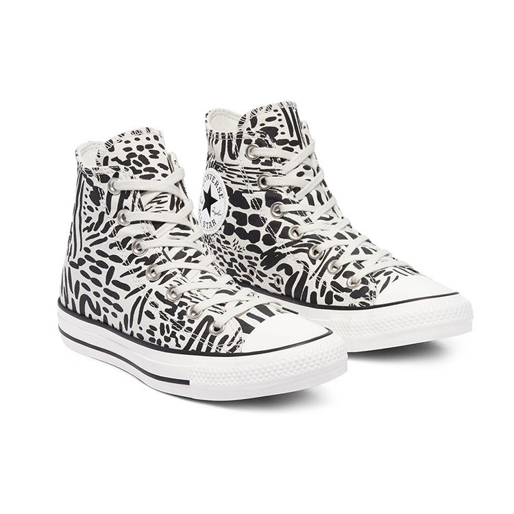 Converse Chuck Taylor All Star Hi Comfortable High-Top Canvas Shoes Unisex Sneakers Black White 571080C